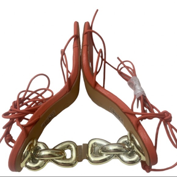 MISS LOLA Knot Detail Raya Peach Lace-Up Strappy Heels Sz:9 - Picture 8 of 15